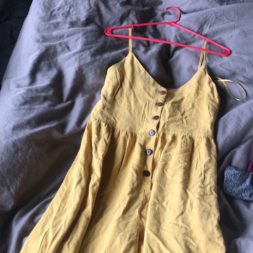 Mustard button up jumpsuit!
